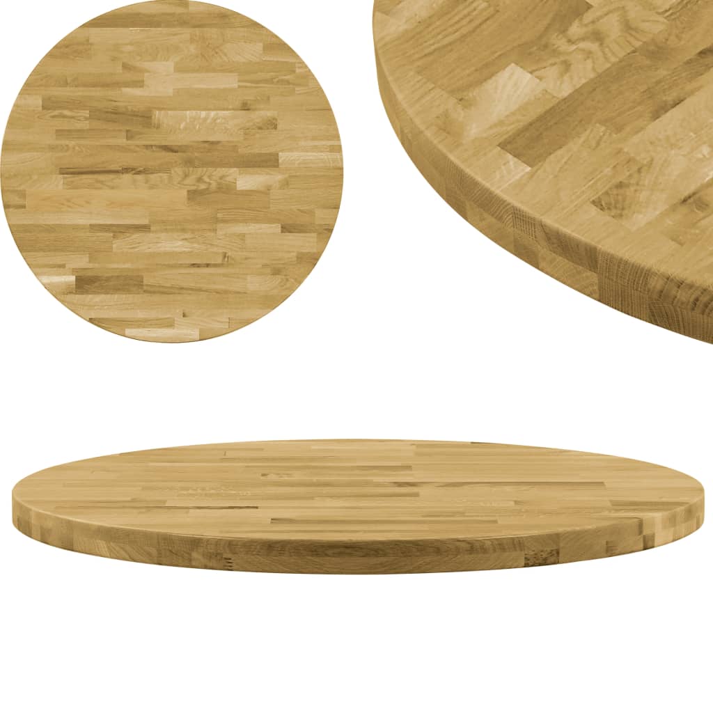 PETROMILA Stolní deska z masivního dubového dřeva kulatá 44 mm 700 mm