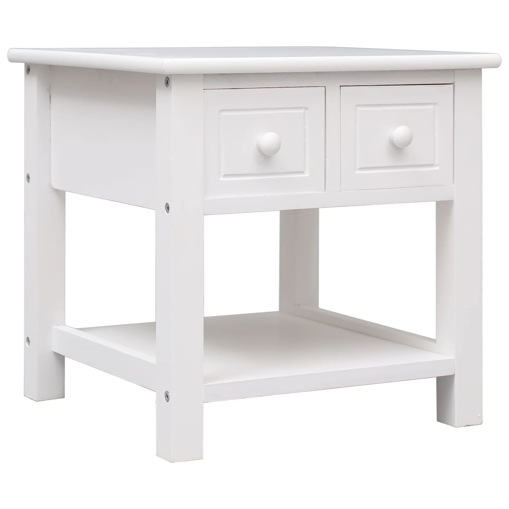 PETROMILA Odkládací stolek bílý 40 x 40 x 40 cm dřevo pavlovnie