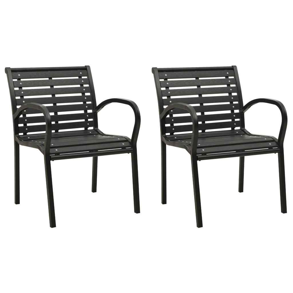 PETROMILA Zahradní židle 2 ks ocel a WPC černé