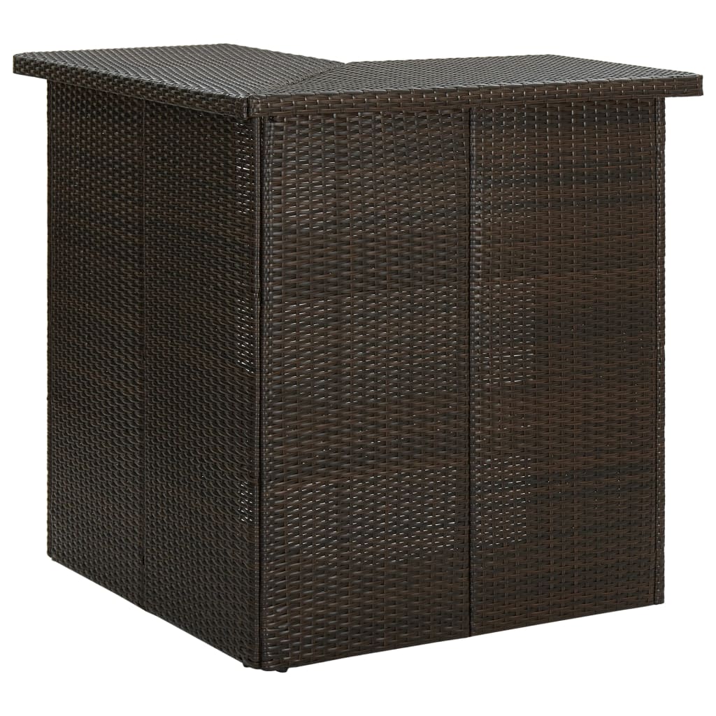 PETROMILA Rohový barový stolek hnědý 100 x 50 x 105 cm polyratan