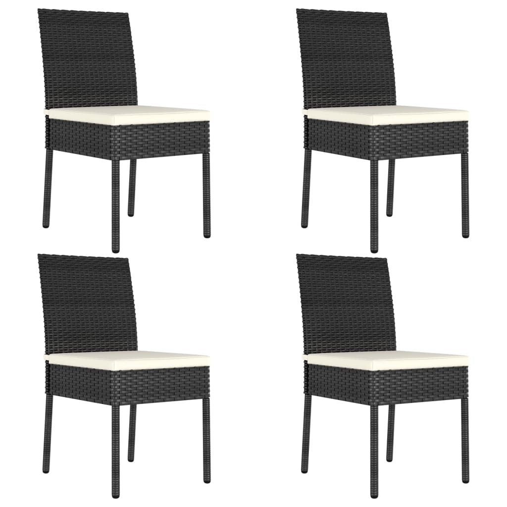 PETROMILA Zahradní jídelní židle 4 ks polyratan černé