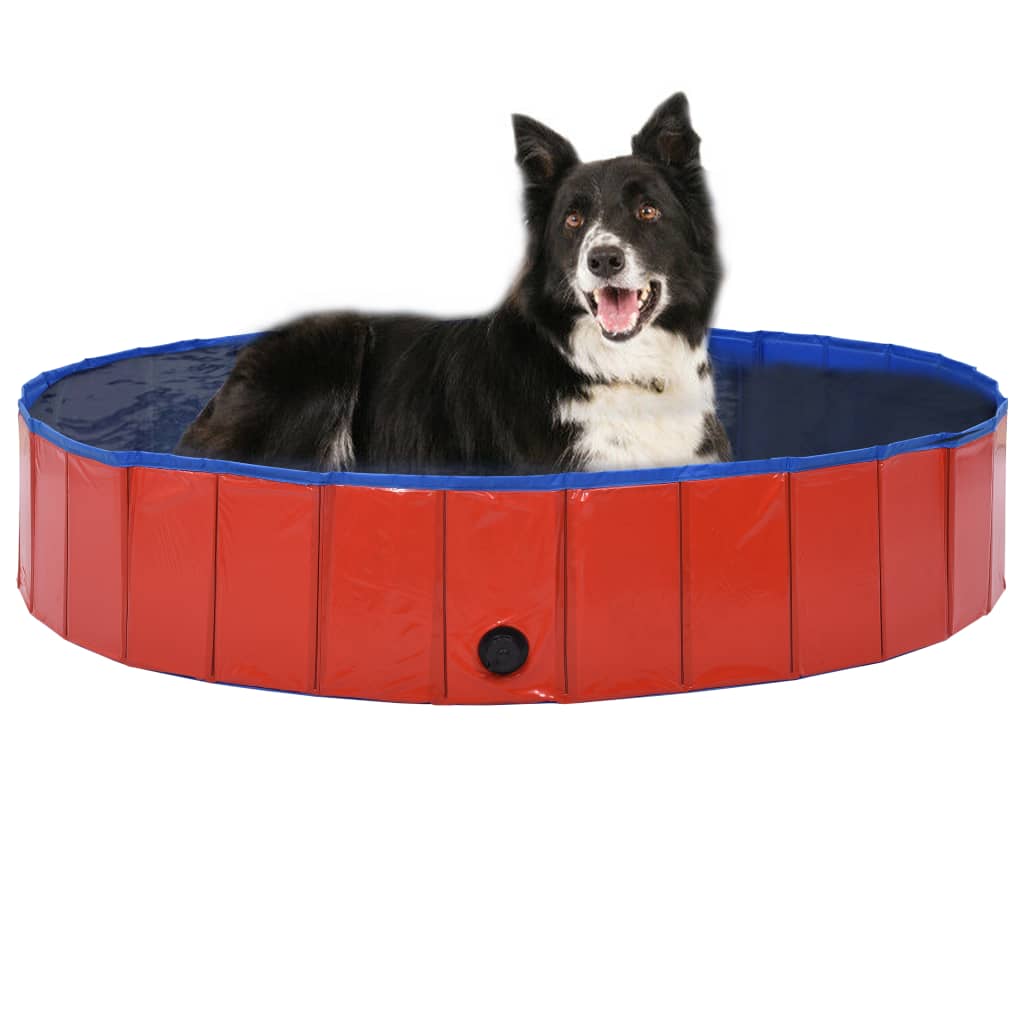 PETROMILA Skládací bazén pro psy červený 160 x 30 cm PVC