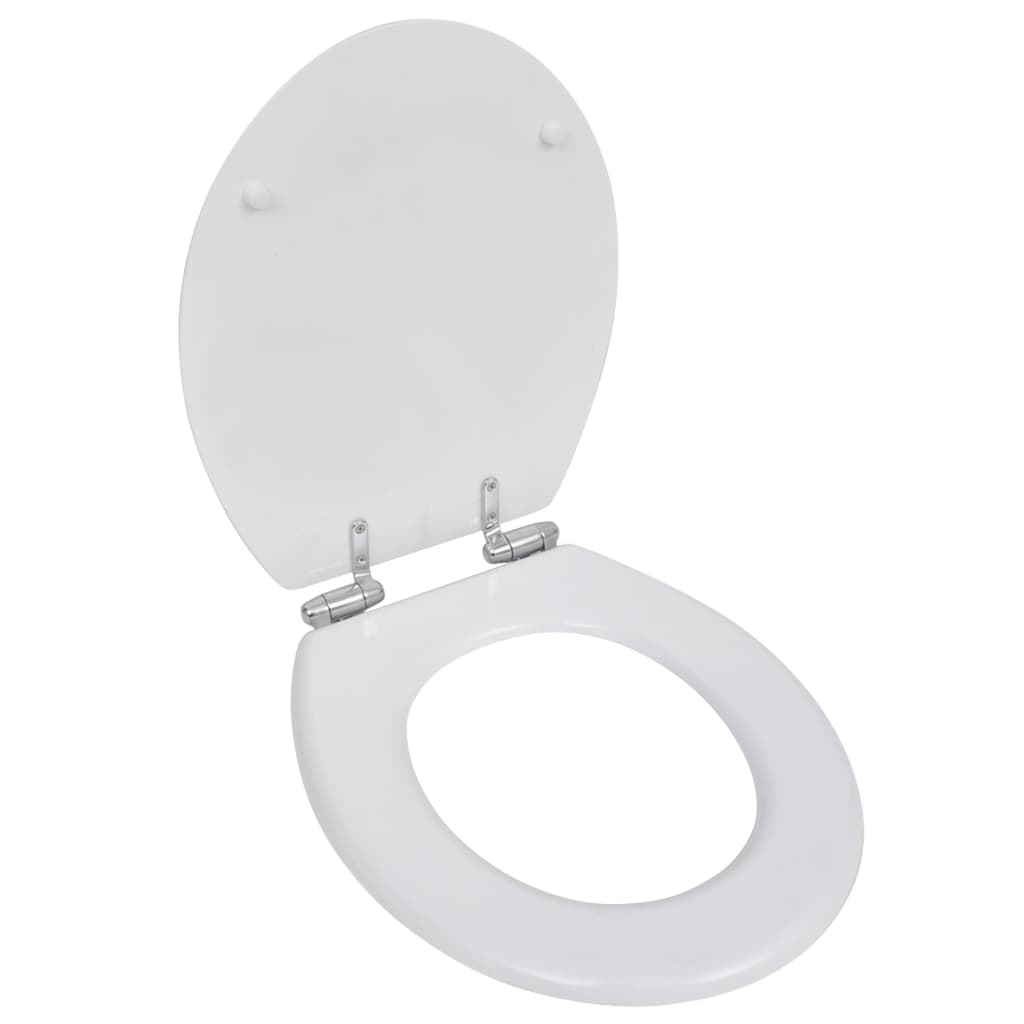 PETROMILA WC sedátko s funkcí pomalého sklápění MDF prostý design bílé