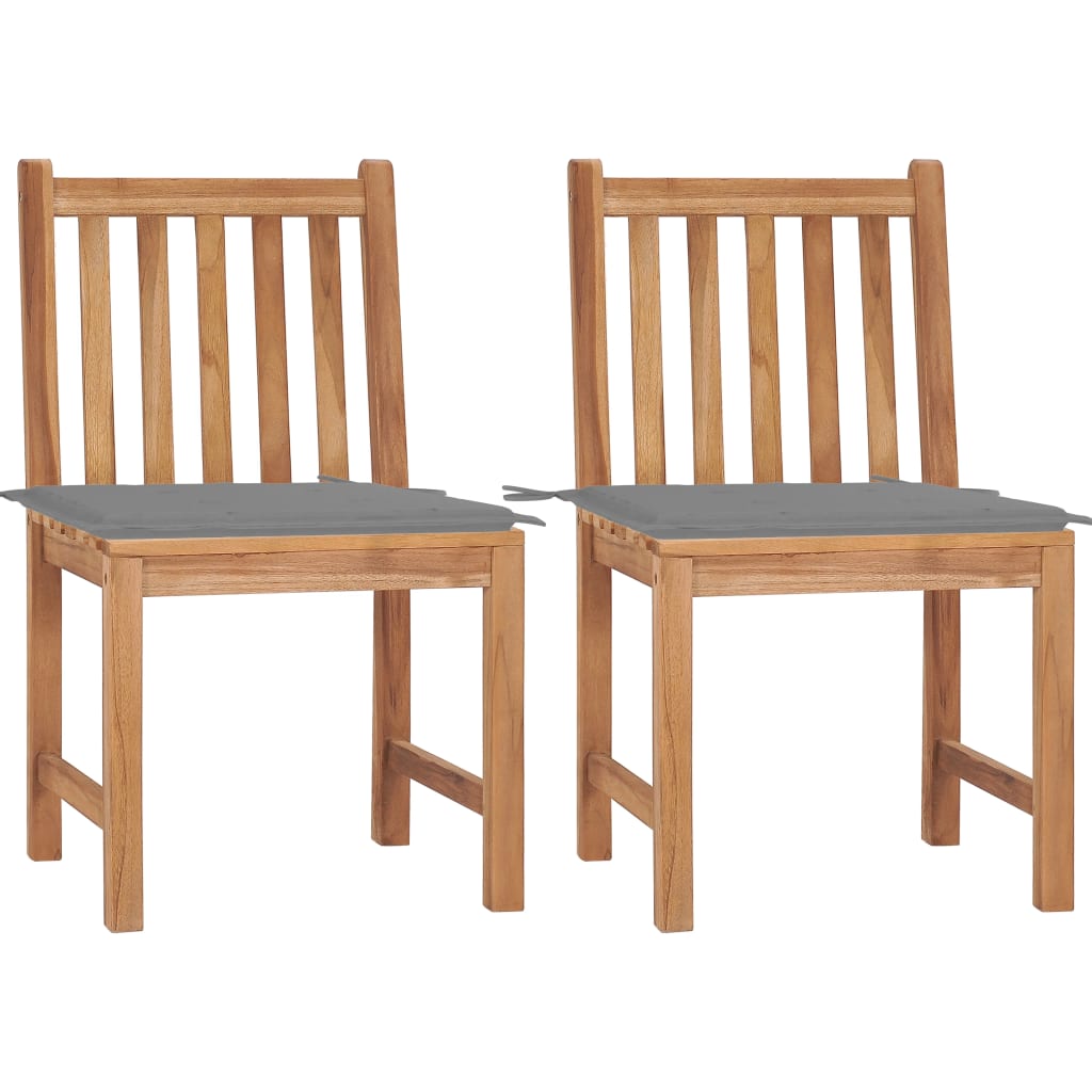 PETROMILA Zahradní židle 2 ks s poduškami masivní teakové dřevo