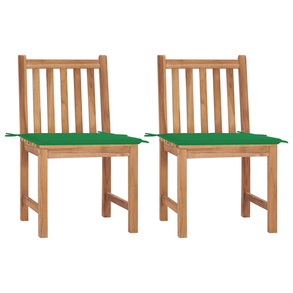 PETROMILA Zahradní židle 2 ks s poduškami masivní teakové dřevo