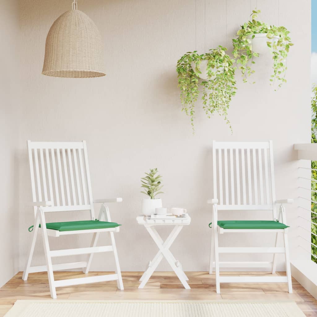 Podušky na zahradní židli 2 ks zelené 40x40x3 cm látka oxford