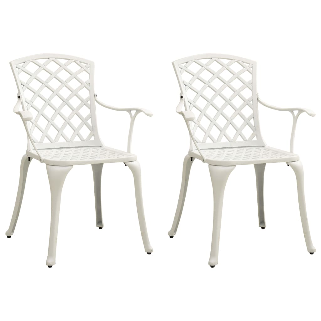 PETROMILA Zahradní židle 2 ks litý hliník bílé