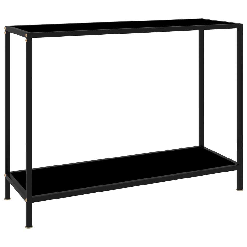PETROMILA Konzolový stolek černý 100 x 35 x 75 cm tvrzené sklo