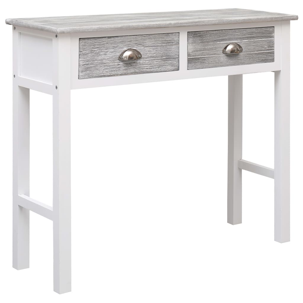 PETROMILA Konzolový stolek šedý 90 x 30 x 77 cm dřevo