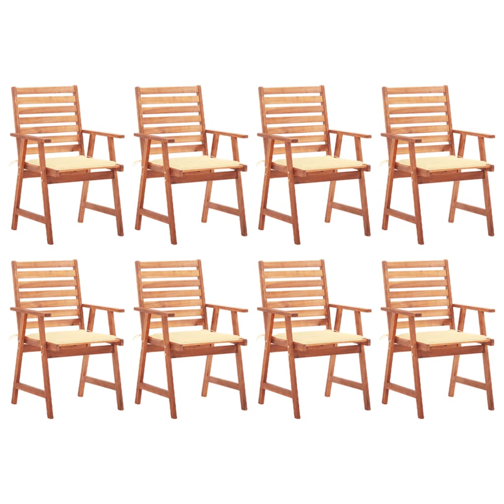 PETROMILA Zahradní jídelní židle 8 ks s poduškami masivní akáciové dřevo