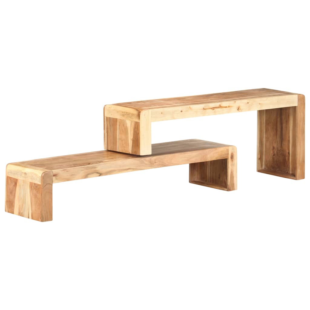 PETROMILA 2dílný TV stolek masivní akáciové dřevo