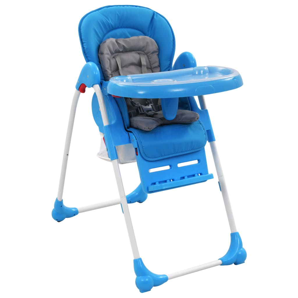 PETROMILA Dětská jídelní židlička modro-šedá