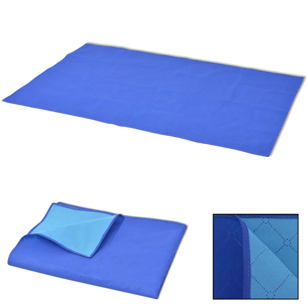 PETROMILA Pikniková deka modrá a světle modrá 100x150 cm
