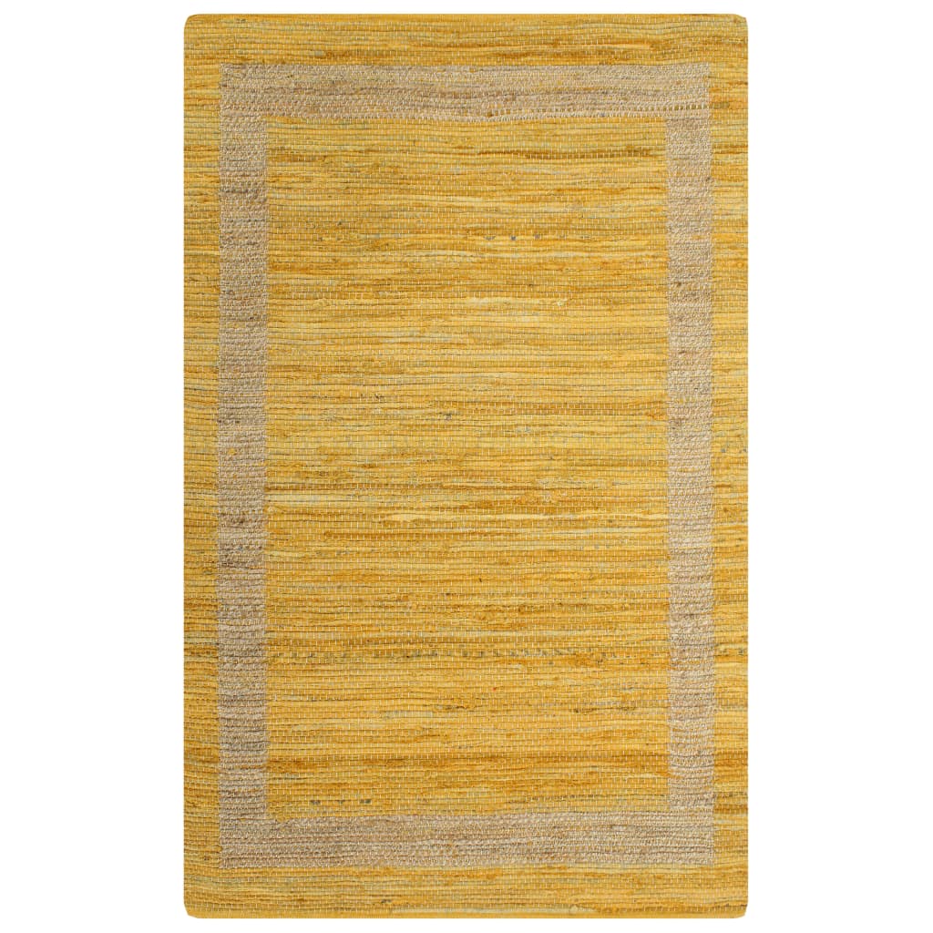 Ručně vyráběný koberec juta žlutý 80 x 160 cm