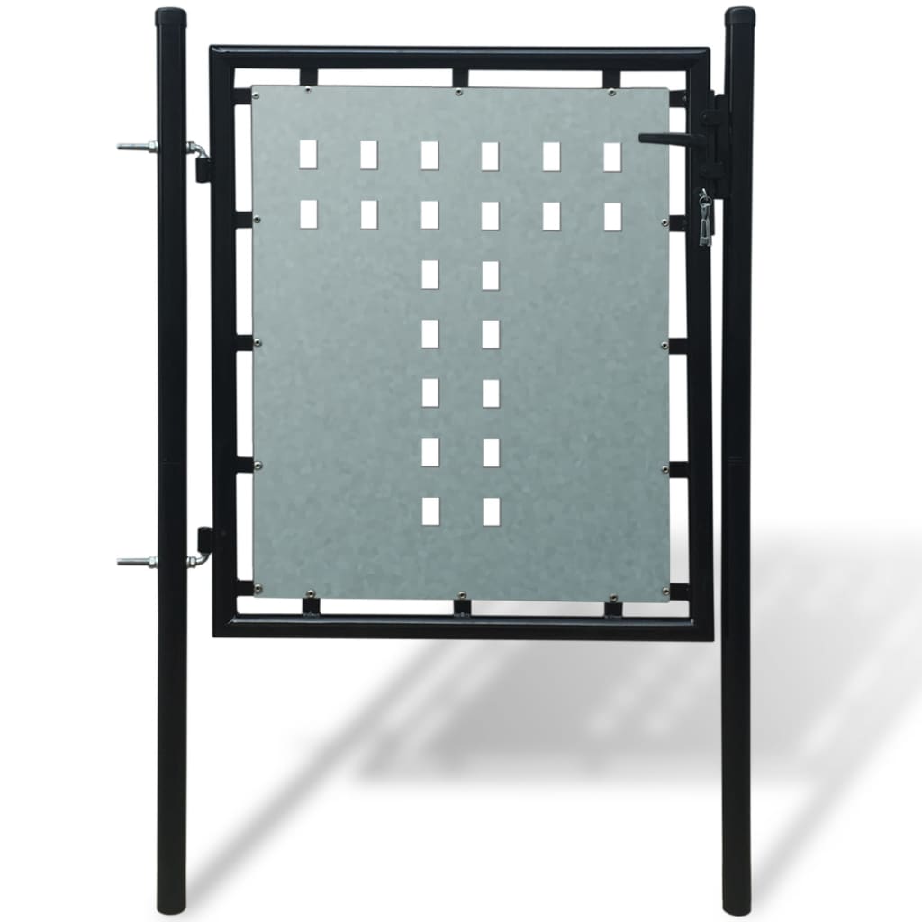 PETROMILA Černá jednokřídlá plotová branka 100 x 125 cm