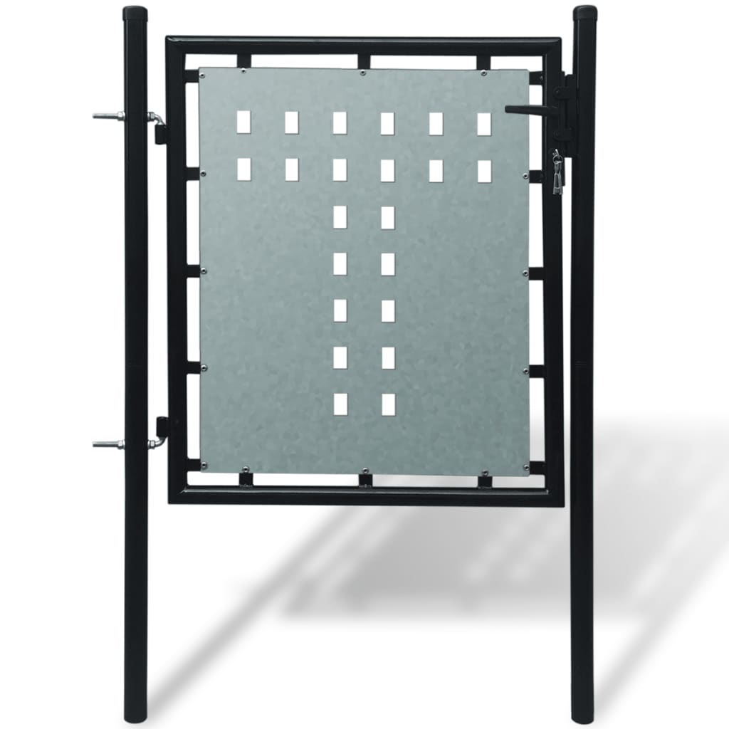 PETROMILA Černá jednokřídlá plotová branka 100 x 150 cm