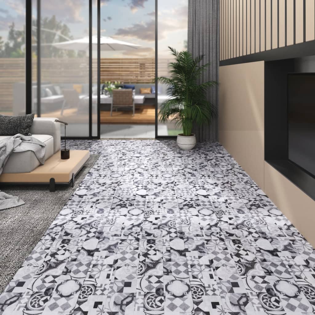PETROMILA Nesamolepicí PVC podlahová prkna 5,26 m² 2 mm šedý vzor