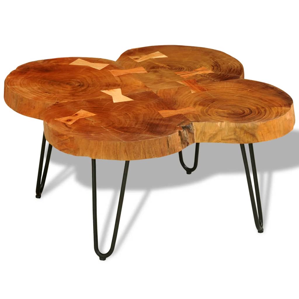 PETROMILA Konferenční stolek 35 cm 4 dřevěné koláče sheeshamové dřevo