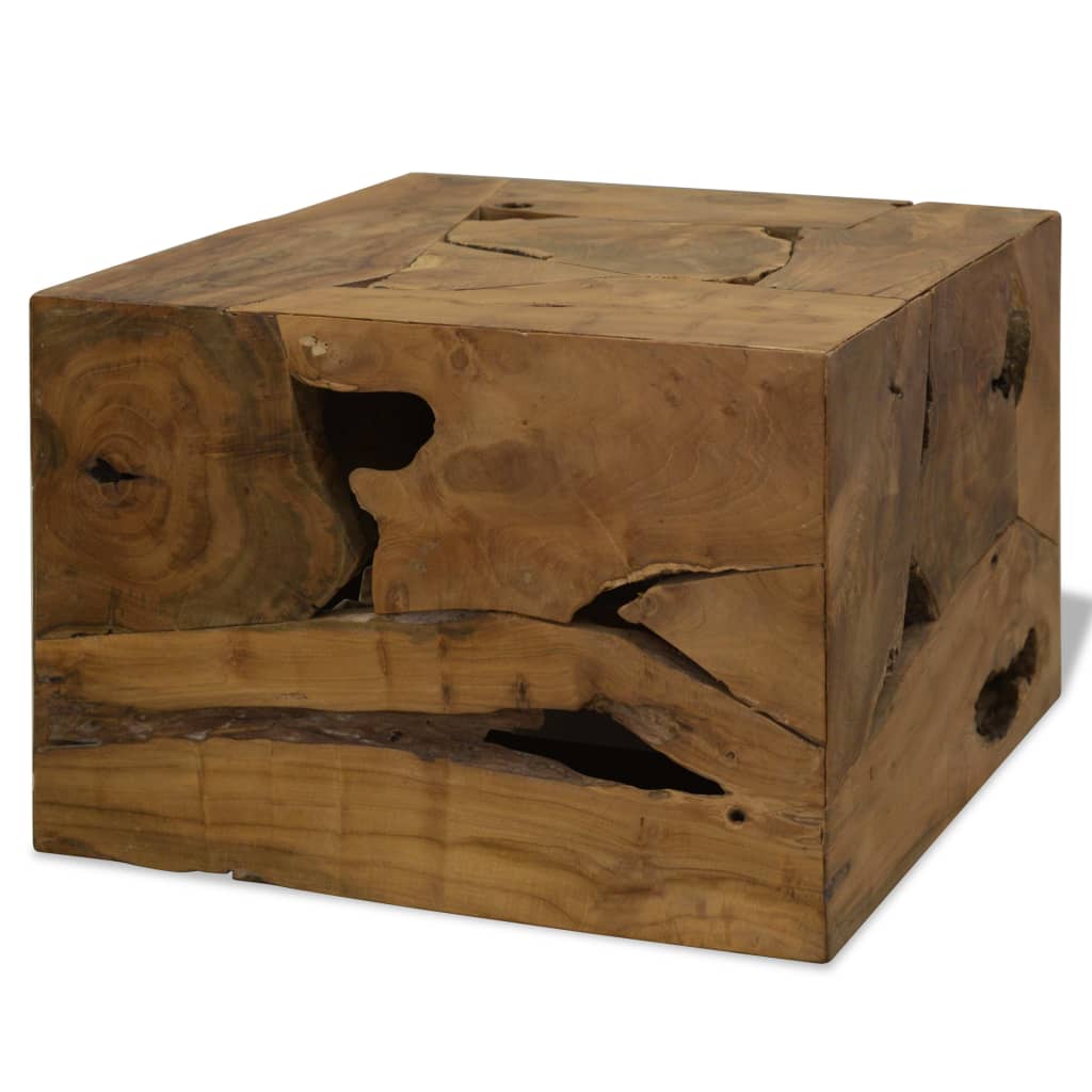 PETROMILA Konferenční stolek, pravý teak, 50x50x35 cm, hnědý