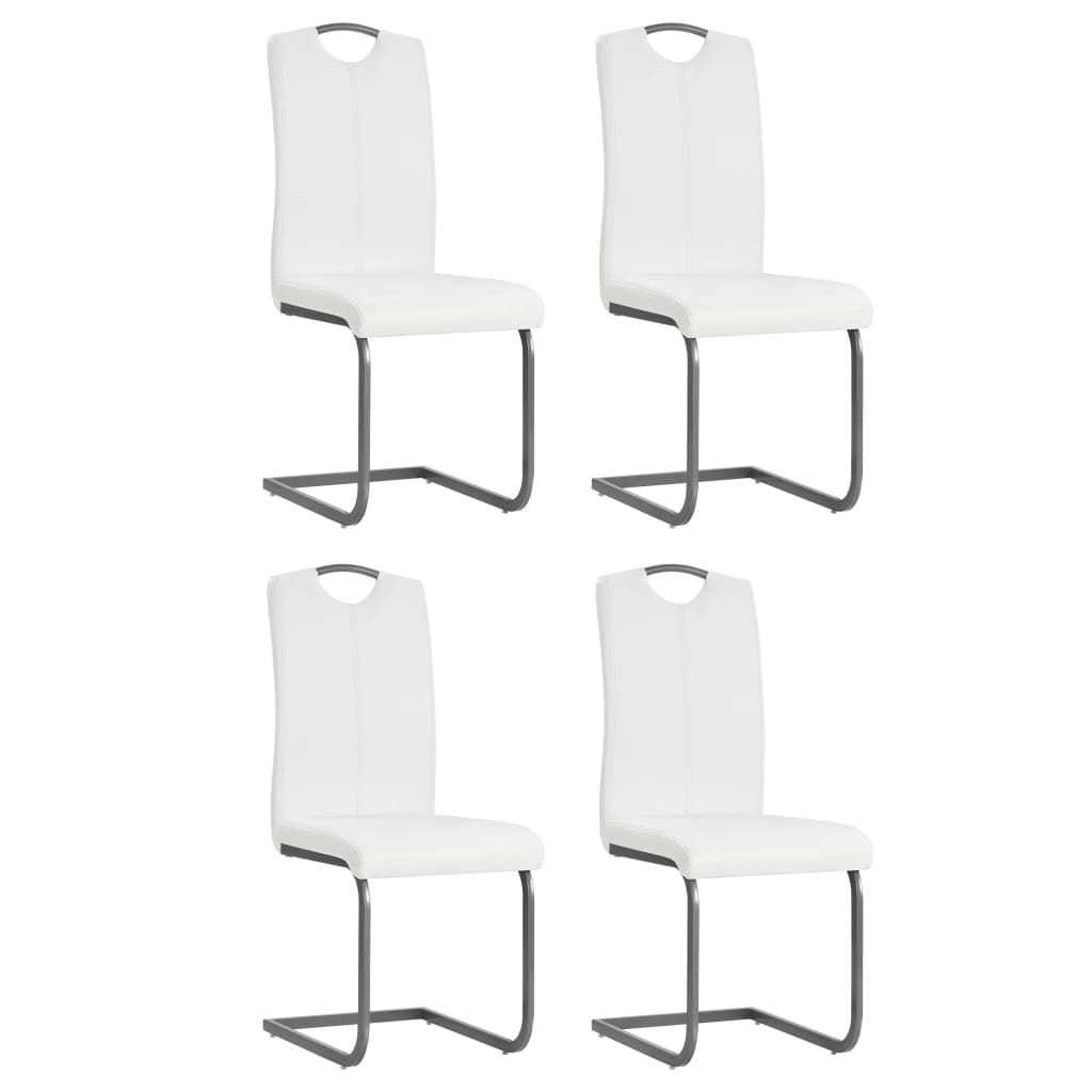 PETROMILA Konzolové jídelní židle 4 ks bílé umělá kůže