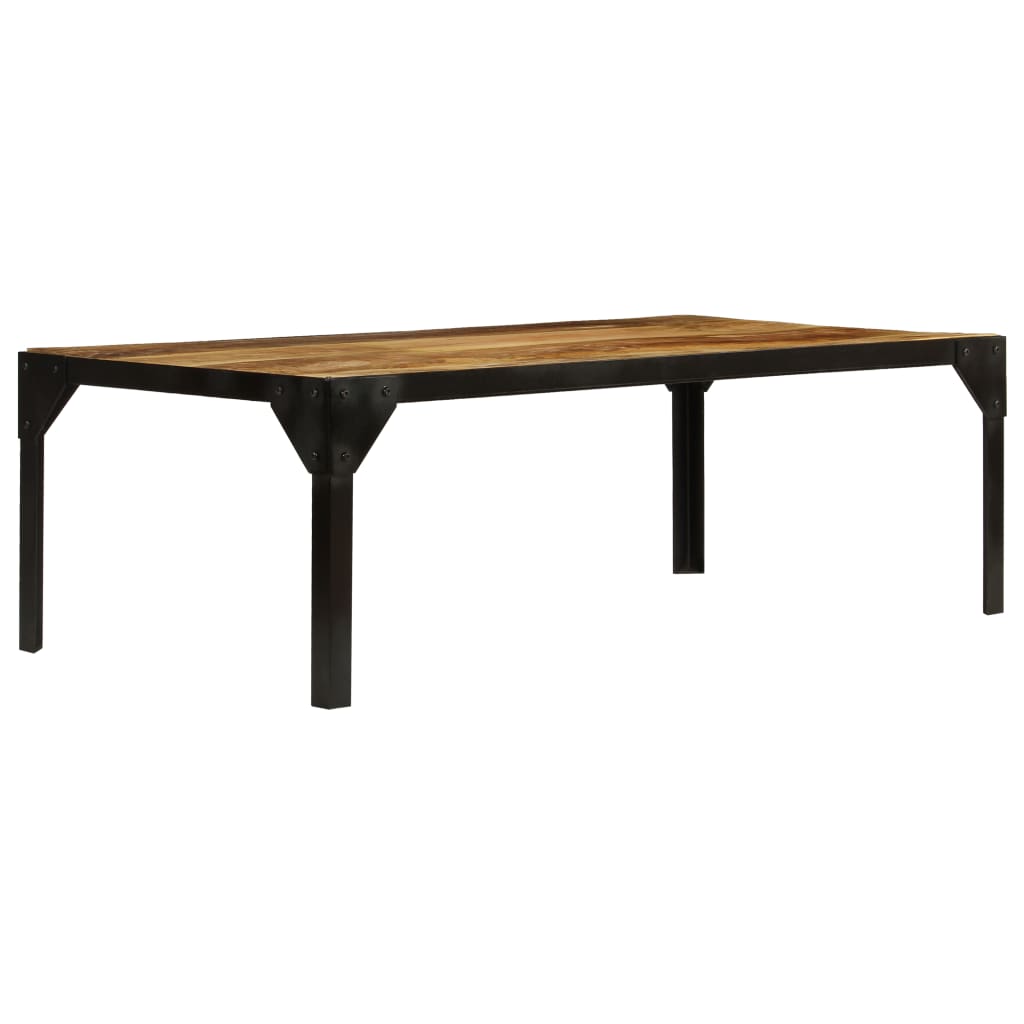 PETROMILA Konferenční stolek 110 cm masivní hrubý mangovník a ocel