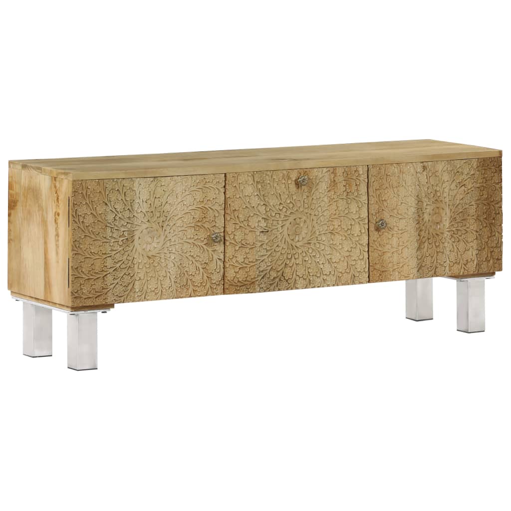 PETROMILA TV stolek z masivního mangovníkového dřeva 118 x 30 x 45 cm