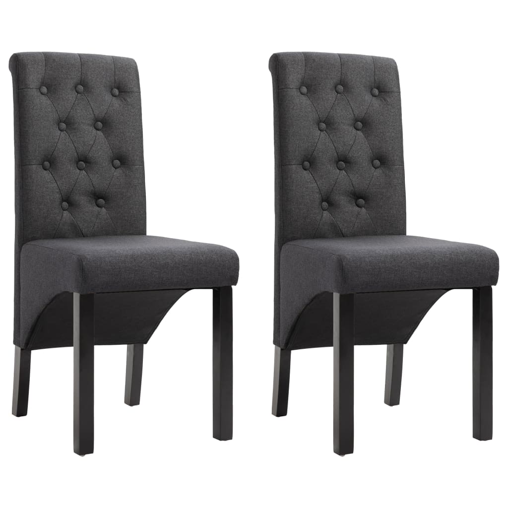 PETROMILA Jídelní židle 2 ks tmavě šedé textil