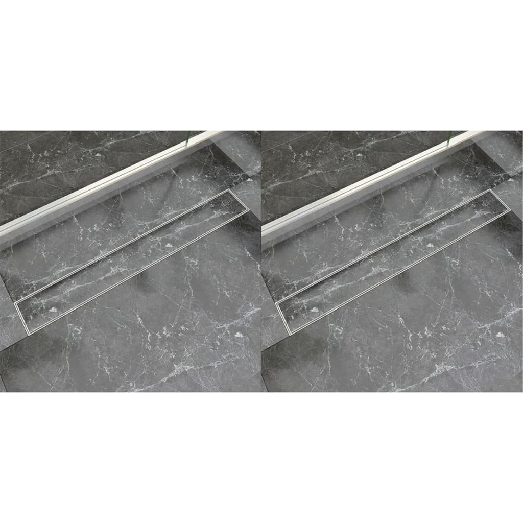 PETROMILA Rovný sprchový odtokový žlab 2 ks 830 x 140 mm nerezová ocel