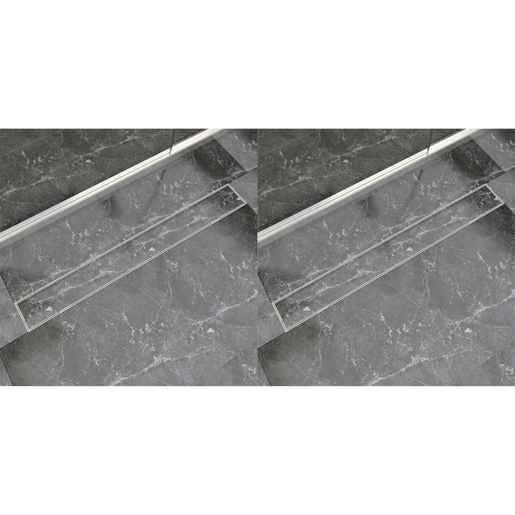 PETROMILA Sprchový odtokový žlab rovný 2 ks 930 x 140 mm nerezová ocel