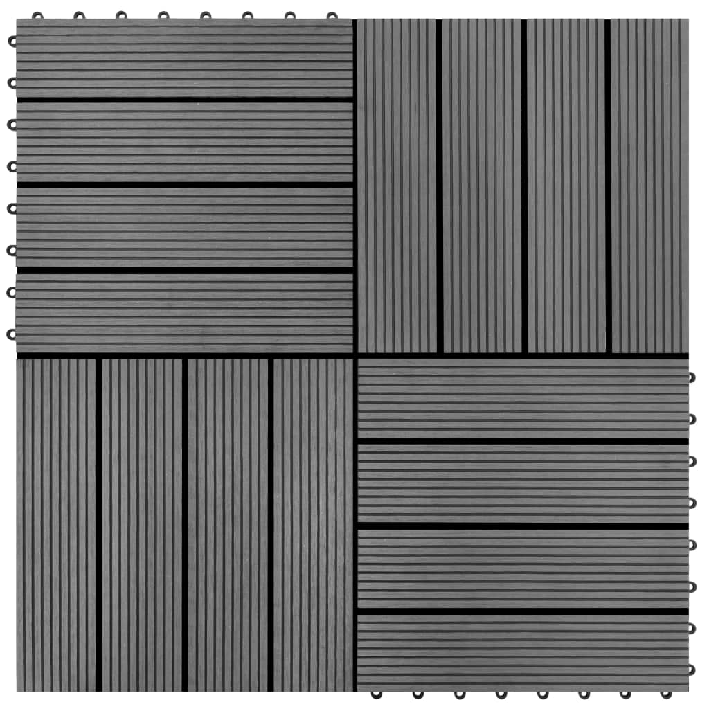 PETROMILA 22 ks Terasové dlaždice 30 x 30 cm 2 m² WPC šedé