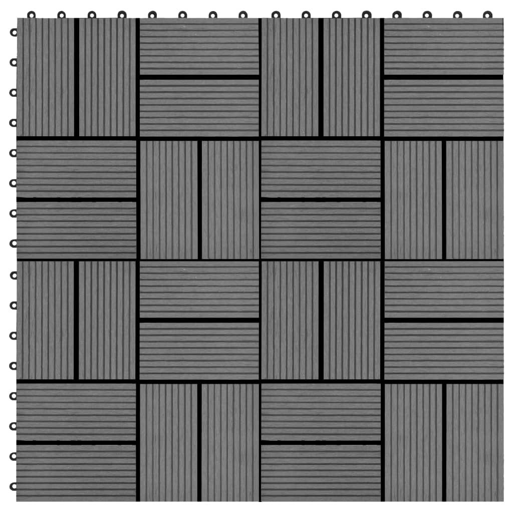 PETROMILA 22 ks terasové dlaždice 30 x 30 cm 2 m² WPC šedé