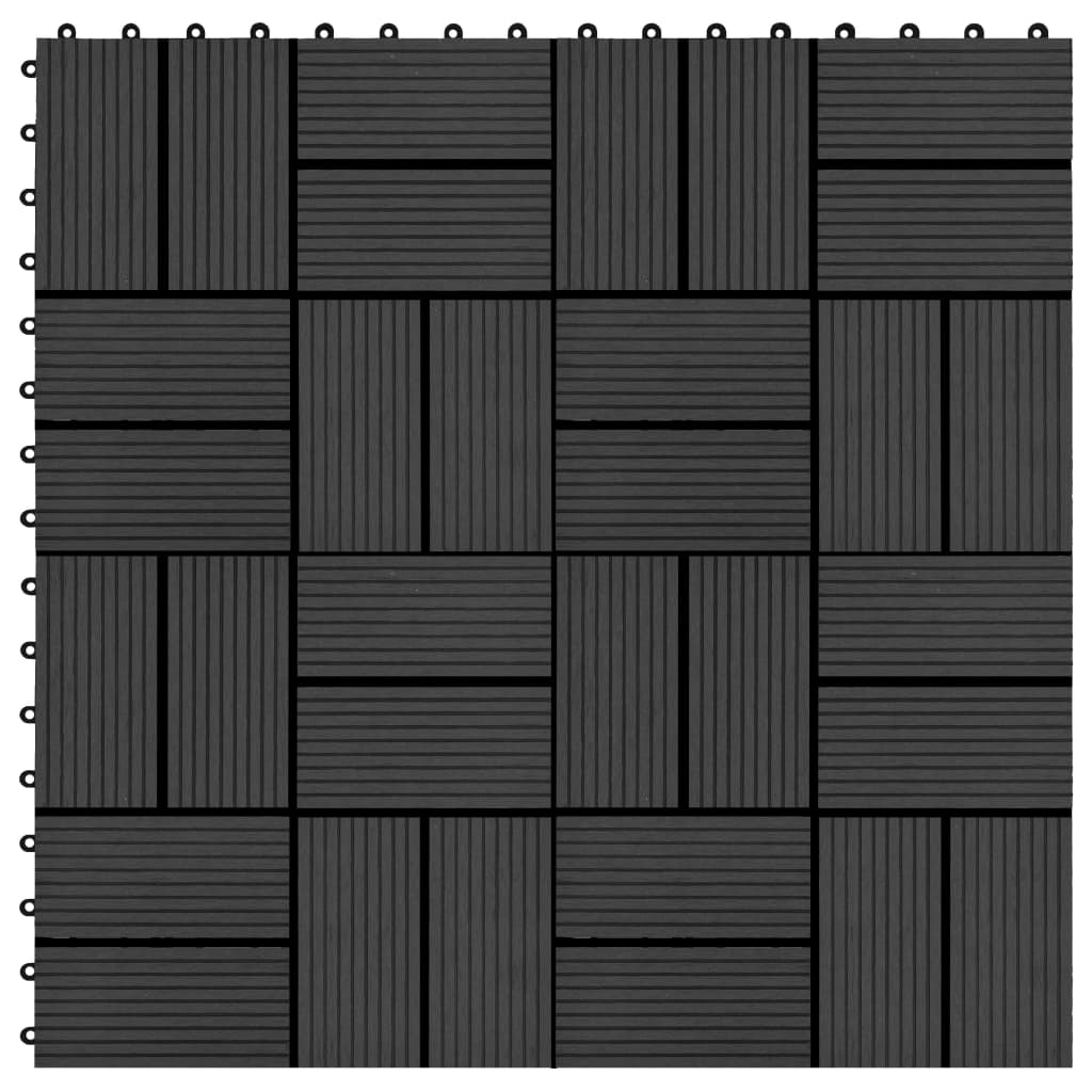 PETROMILA 22 ks terasové dlaždice 30 x 30 cm 2 m² WPC černé