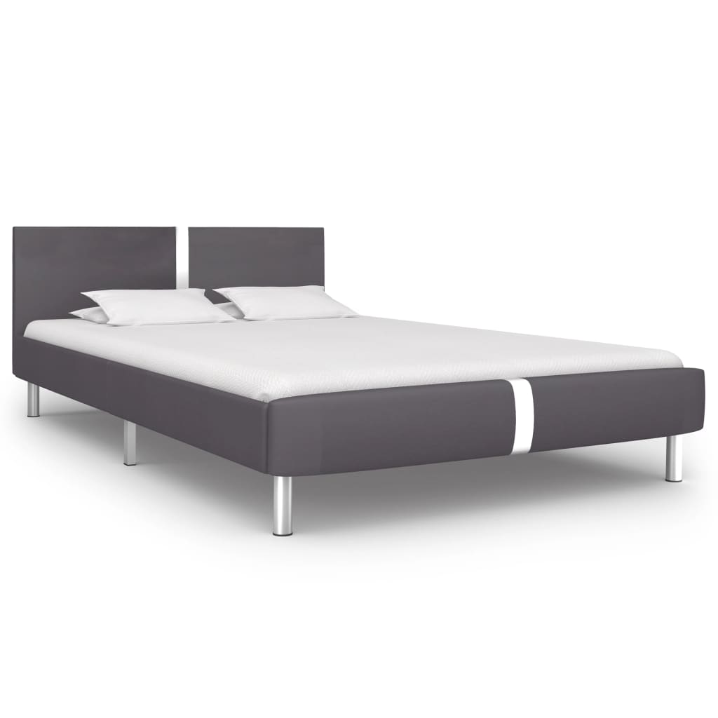 PETROMILA Rám postele šedý umělá kůže 140 x 200 cm