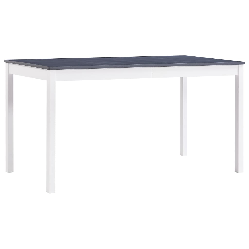 PETROMILA Jídelní stůl bílo-šedý 140 x 70 x 73 cm borové dřevo