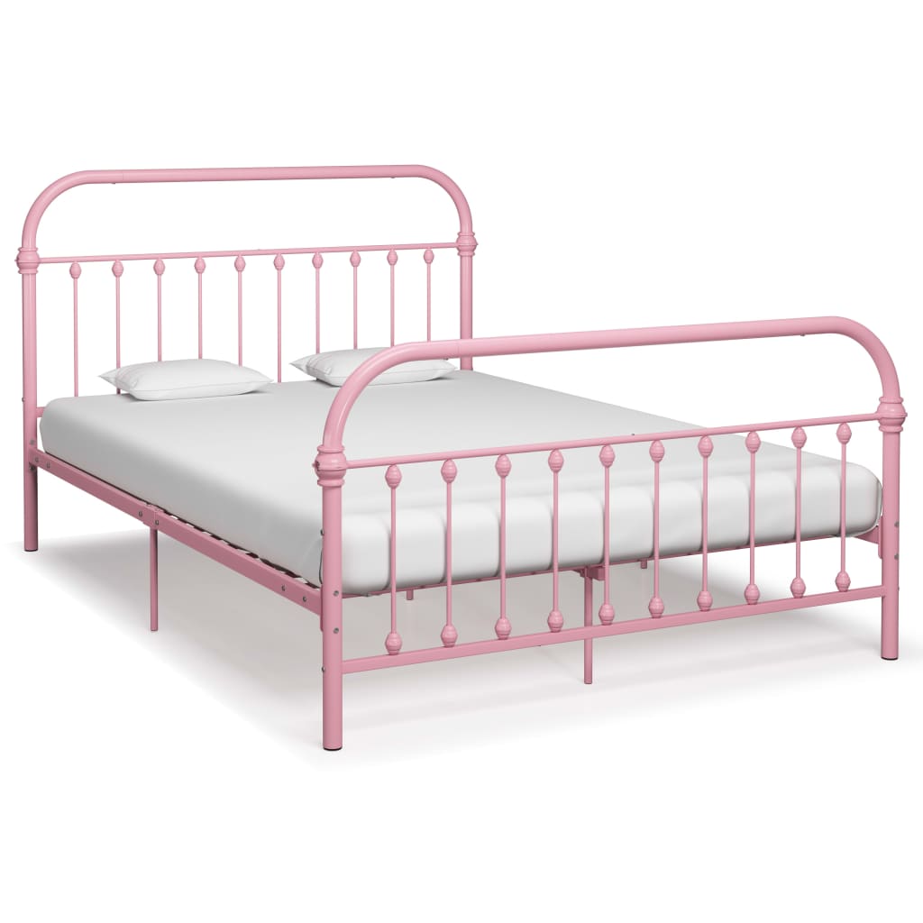 PETROMILA Rám postele růžový kov 160 x 200 cm