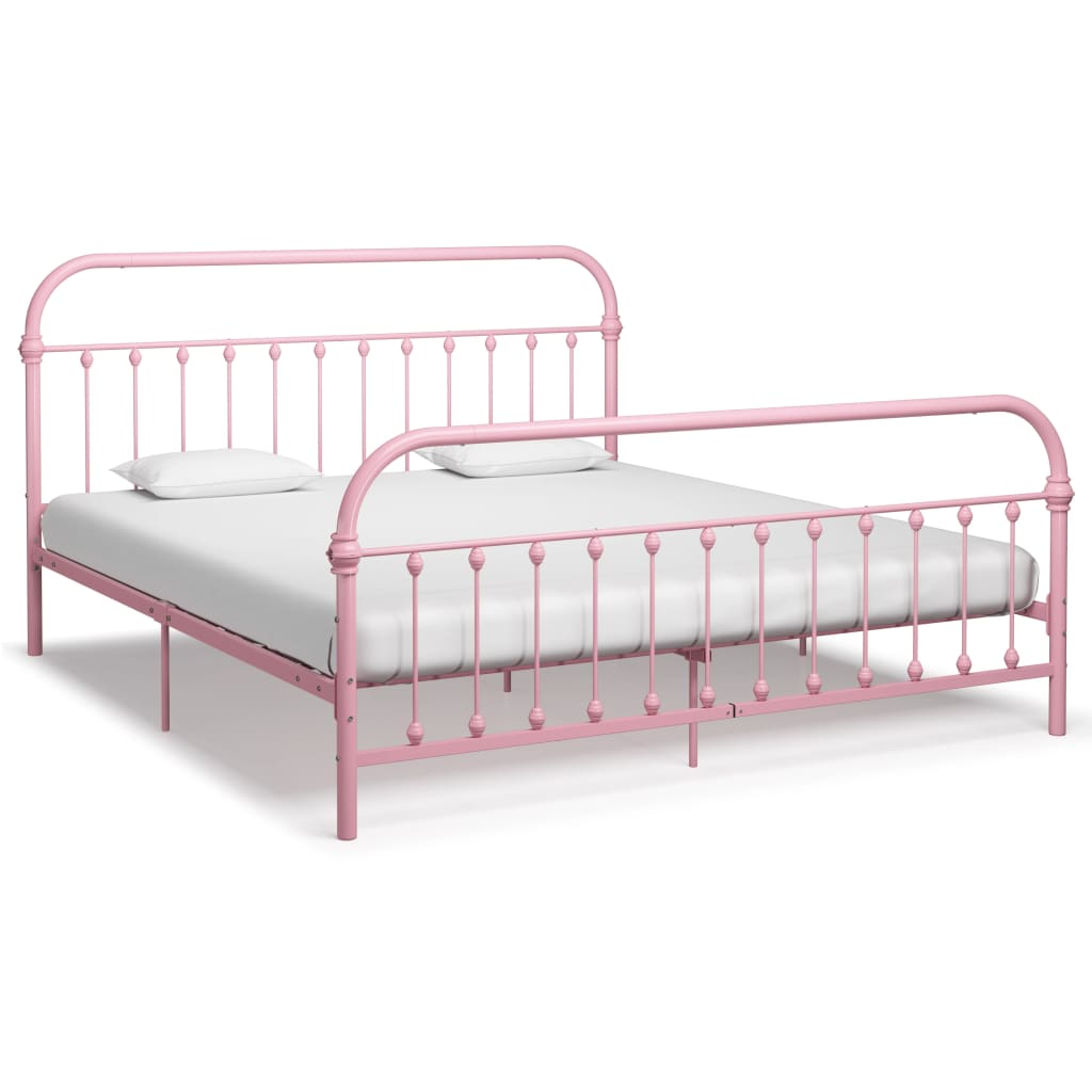 PETROMILA Rám postele růžový kov 180 x 200 cm