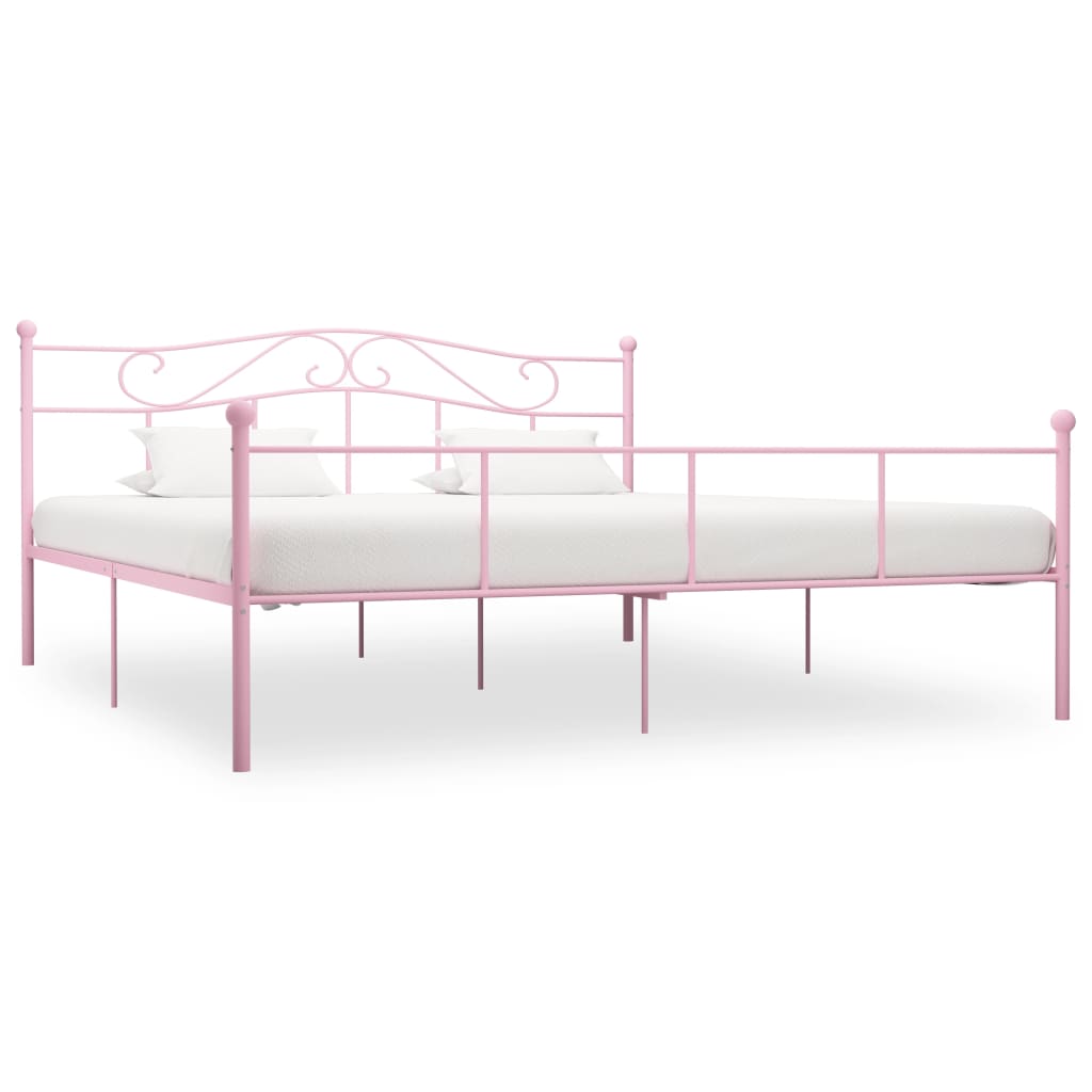PETROMILA Rám postele růžový kov 180 x 200 cm