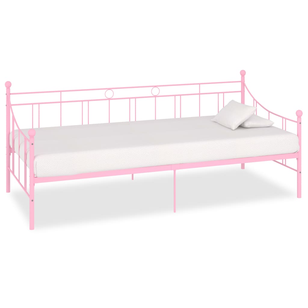 PETROMILA Rám denní postele růžový kov 90 x 200 cm