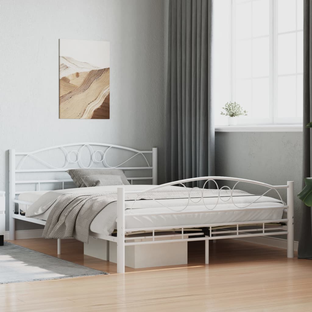 PETROMILA Rám postele bílý kovový 140 x 200 cm