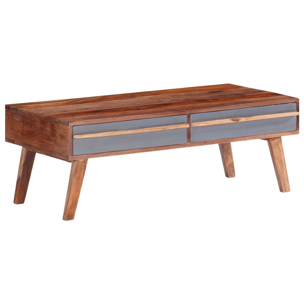 PETROMILA Konferenční stolek šedý 110x50x40 cm masivní sheeshamové dřevo
