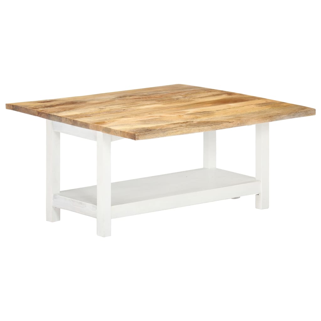 PETROMILA Rozkládací konferenční stolek bílý 90x(45–90)x45 cm mangovník