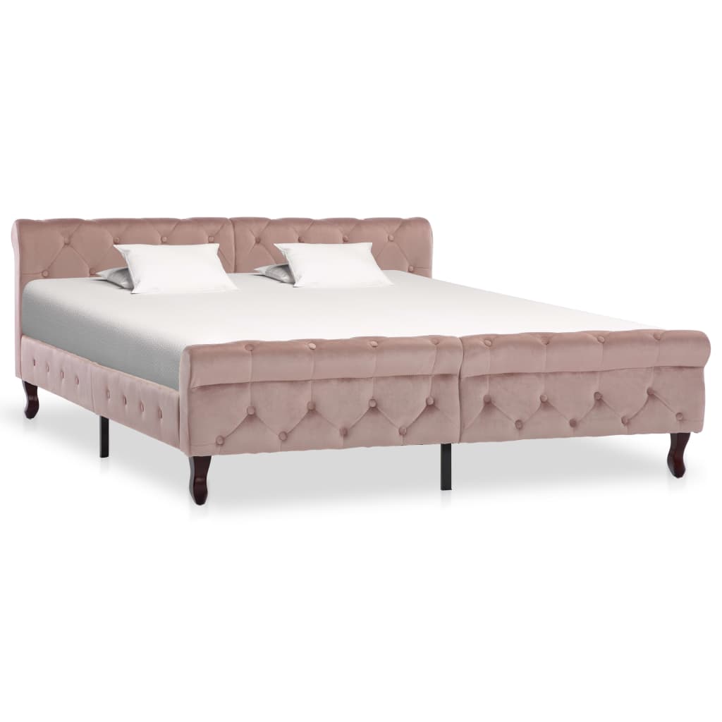 PETROMILA Rám postele růžový samet 160 x 200 cm