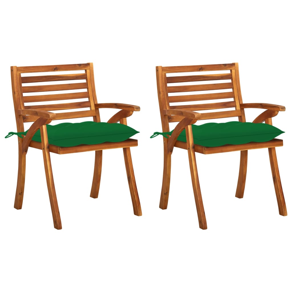 PETROMILA Zahradní jídelní židle s poduškami 2 ks masivní akáciové dřevo