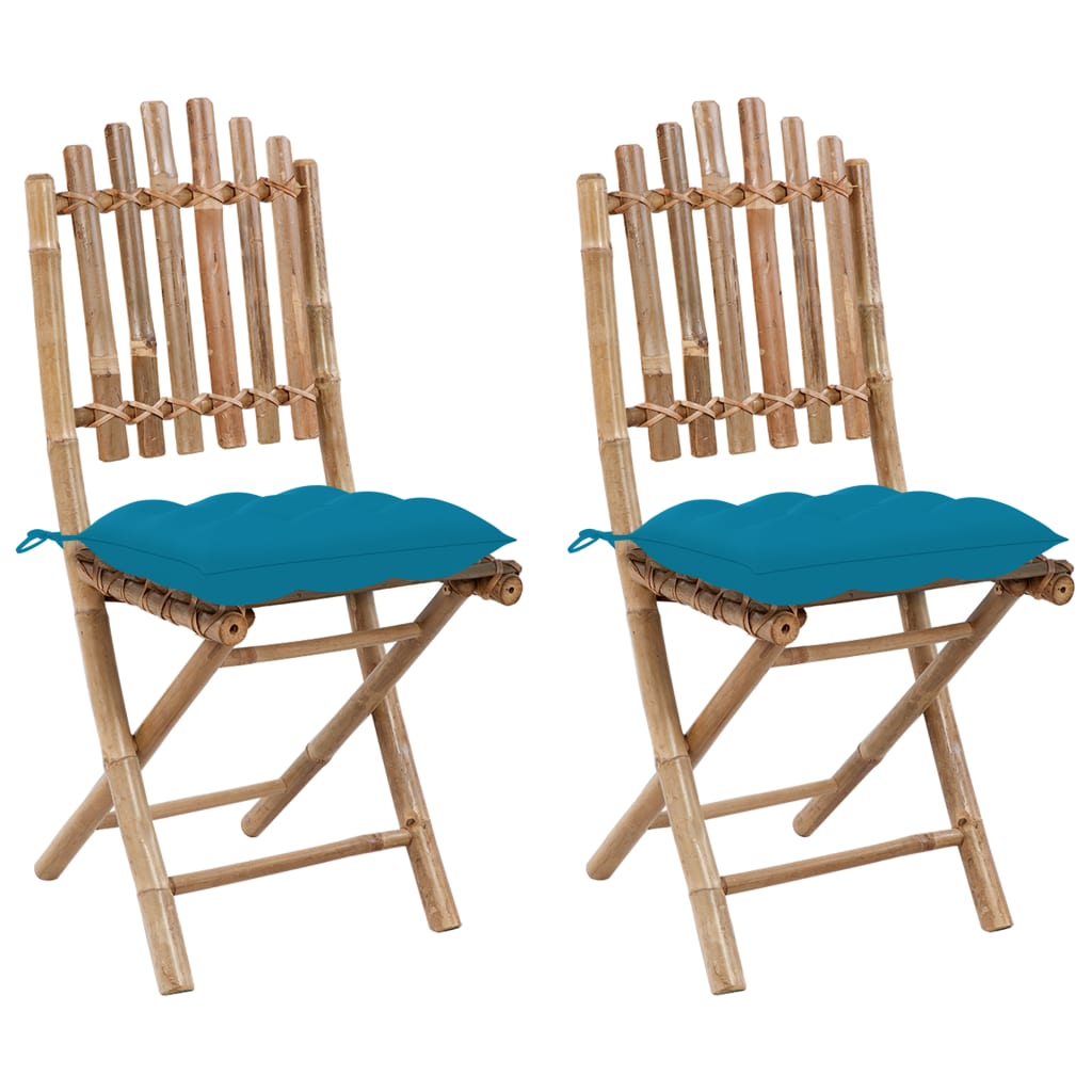 PETROMILA Skládací zahradní židle s poduškami 2 ks bambus