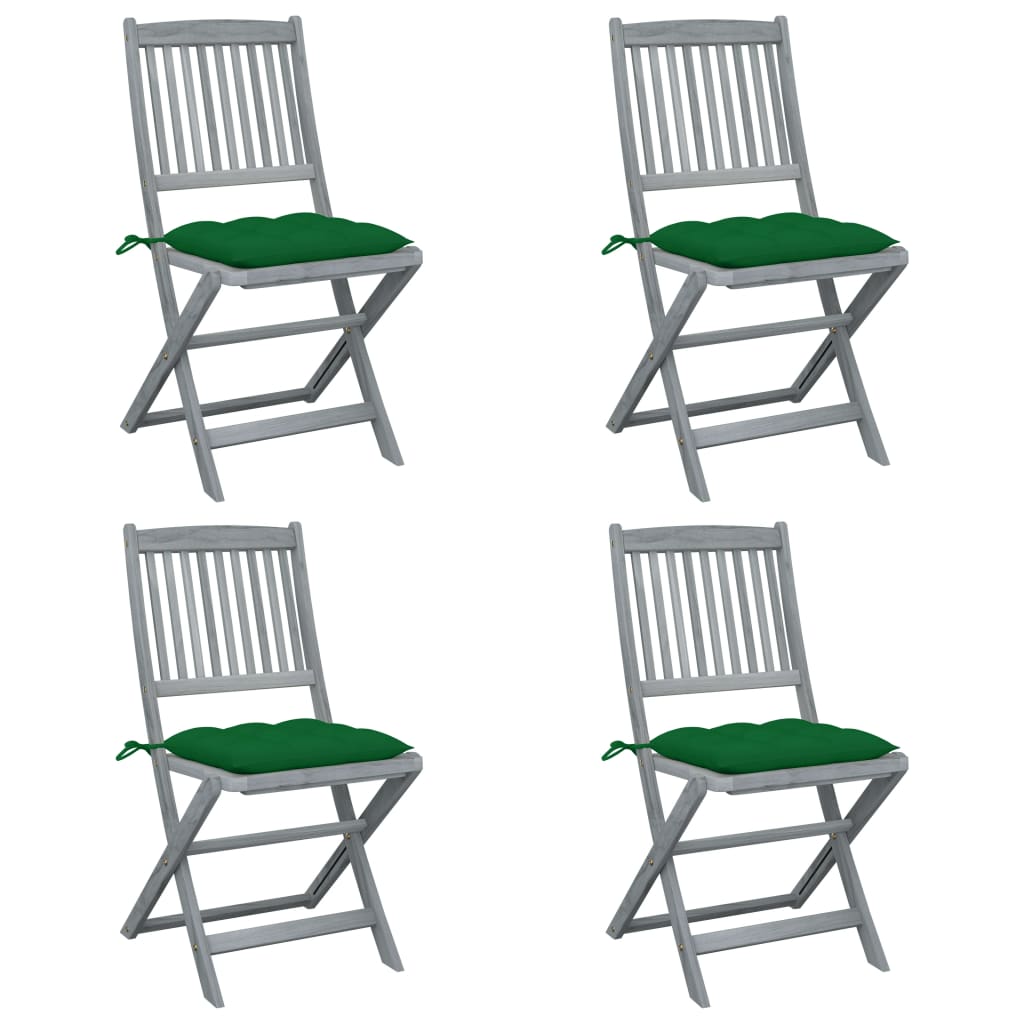 PETROMILA Skládací zahradní židle s poduškami 4 ks masivní akáciové dřevo