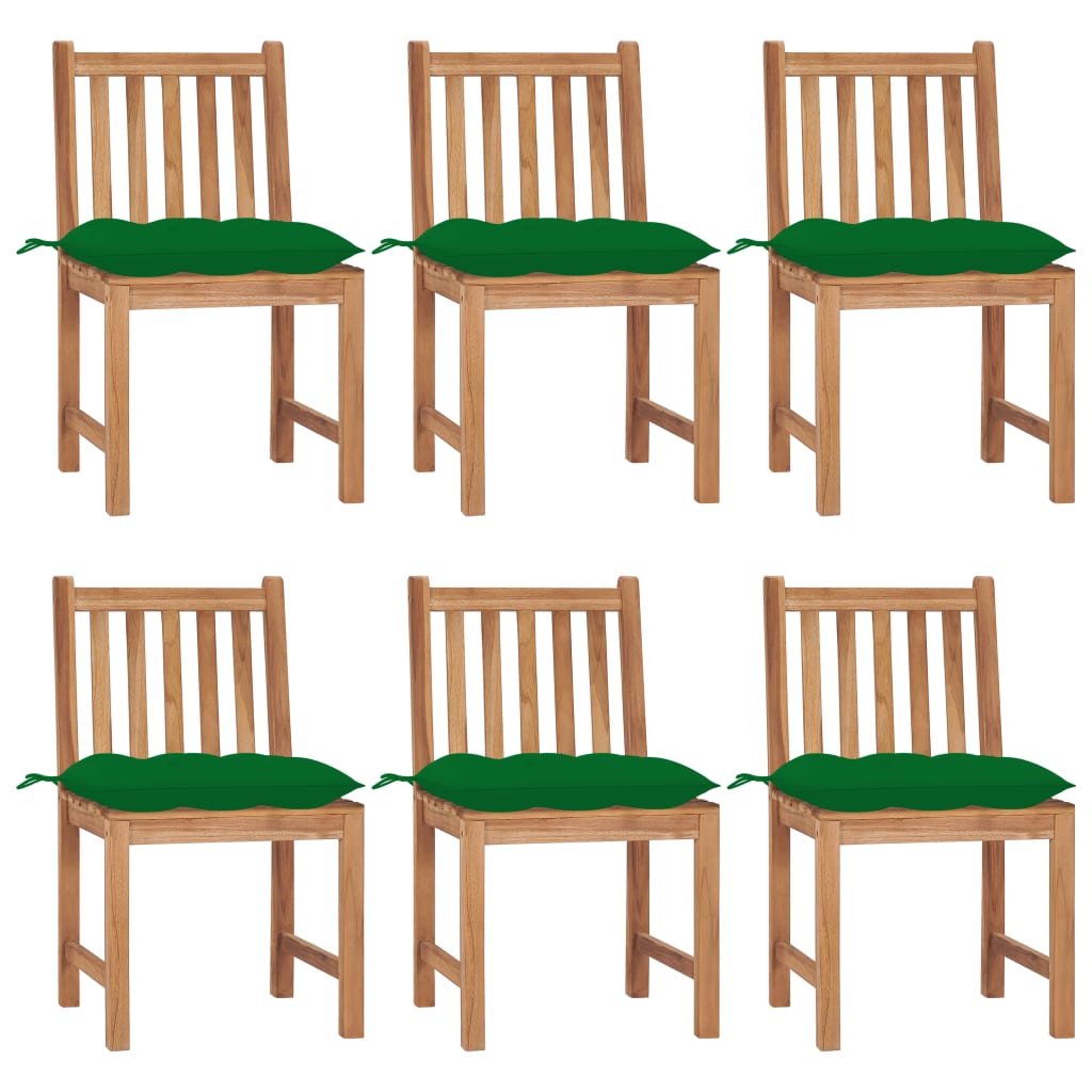 PETROMILA Zahradní židle 6 ks s poduškami masivní teak