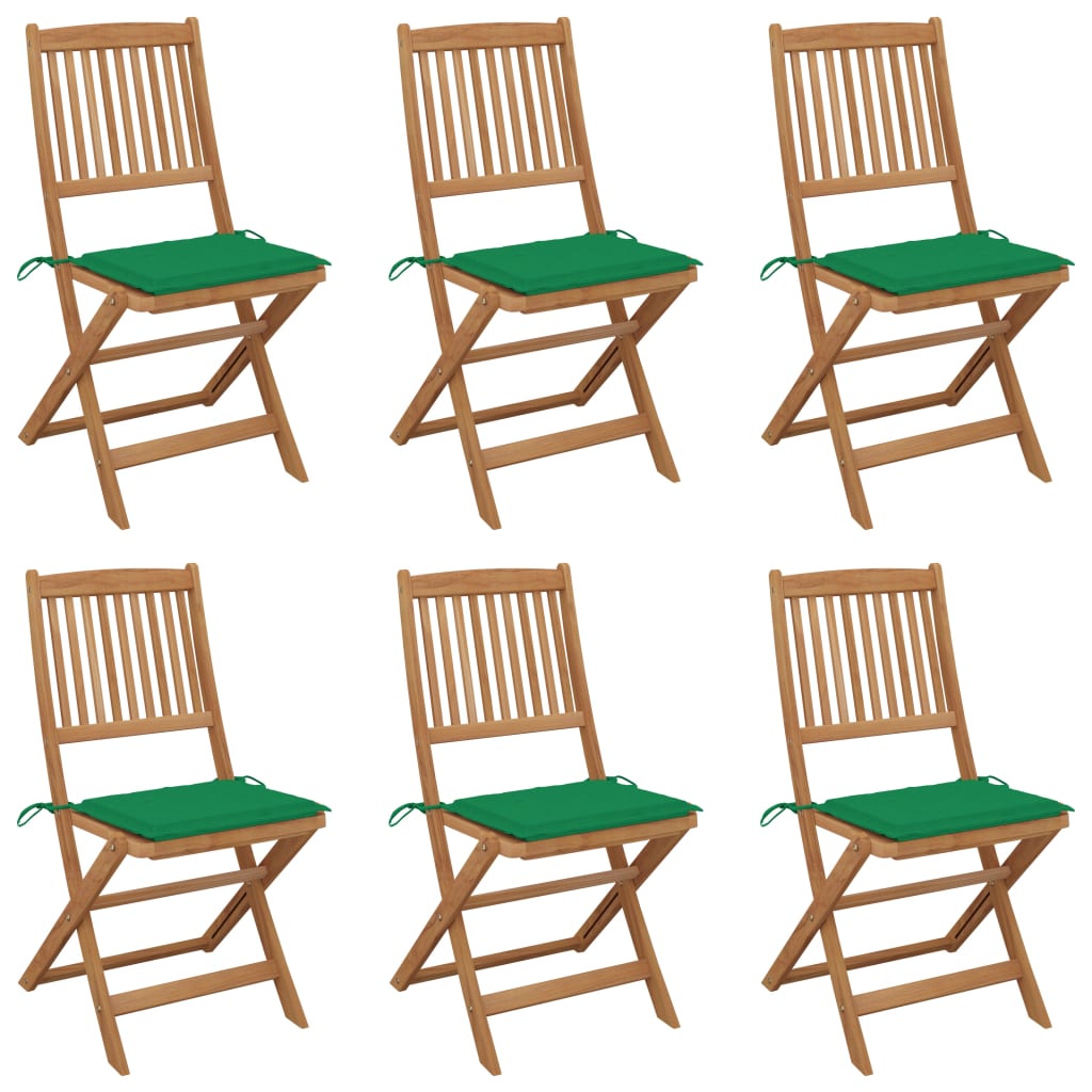 PETROMILA Skládací zahradní židle s poduškami 6 ks masivní akácie