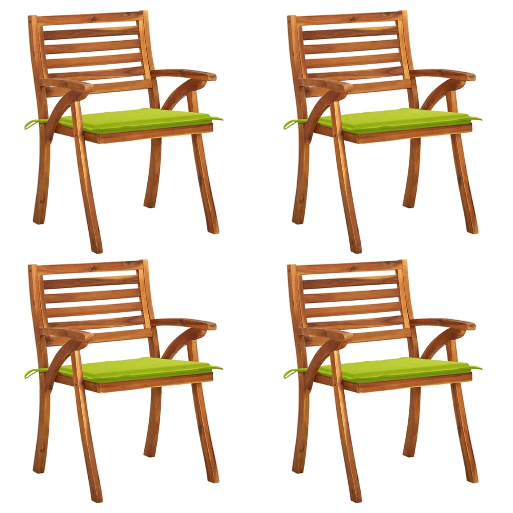 PETROMILA Zahradní židle s poduškami 4 ks masivní akáciové dřevo