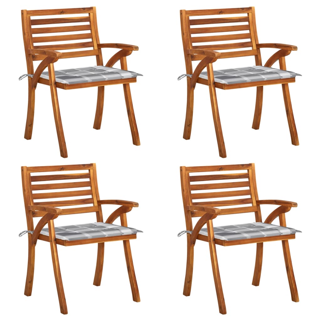 PETROMILA Zahradní židle s poduškami 4 ks masivní akáciové dřevo