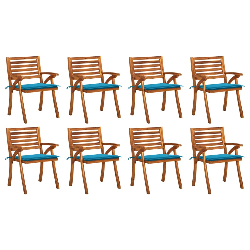 PETROMILA Zahradní židle s poduškami 8 ks masivní akáciové dřevo
